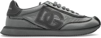 Dolce & Gabbana Sportschoenen met logo - Heren - Sneakers - Grijs - 44 EU - Leer - Schoenen