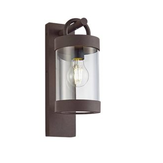 Netlighting Sambesi Modern Outdoor Wall Lantern Rusty IP44 Dusk sensor in Brown