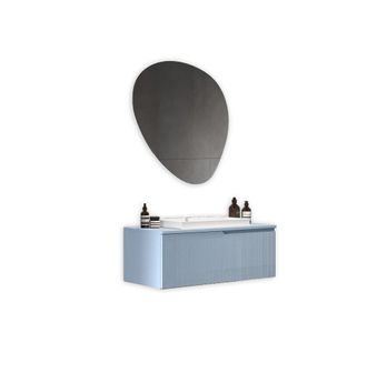 Aquadesign Mueble de ba&ntilde;o 3 piezas en mdf azul tiffany