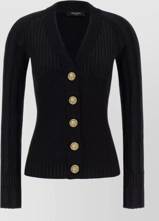 Balmain long sleeve v neck knit cardigan