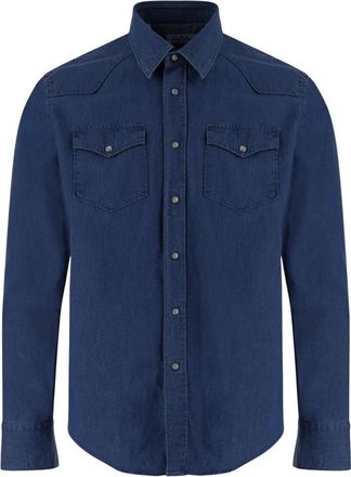 Alessandro Gherardi Katoenen Regular Denim Shirt - Heren - Spijkeroverhemden - Blauw - 5XL - Katoen - Overhemden