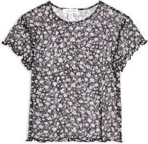 Topshop DITSY LETTUCE MESH TOP