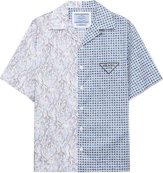 Prada Double Match cotton shirt - men - Cotton - M - Blue