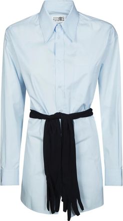 Maison Margiela Camicia Long-Sleeved - Dames - Overhemden - Blauw - XS - Overhemden