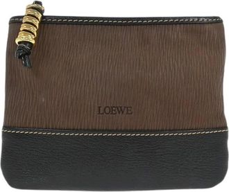 Loewe Pre-owned Clutches, female, Brown, Size: ONE SIZE Pre-owned Leather Clutch