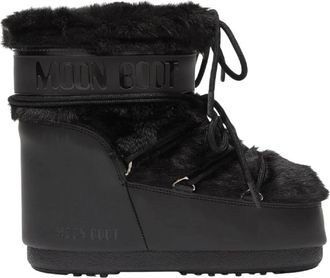 Moon Boot MB Icon Low Faux Fur - Dames - Winterlaarzen - Zwart - 36 EU - Leer - Schoenen