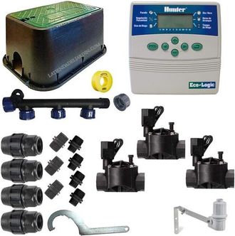 Hunter Kit Profesional Riego Autom&aacute;tico Hunter De 3 Zonas 24v Para Tuberia 20mm