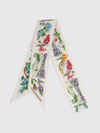 Ferragamo Bandeau in pura seta con stampa floreale all-over