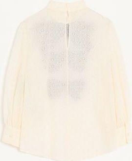 Valentino Top In Pois Daisy Sangallo Donna AVORIO/NERO 42