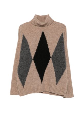 Jucca Brown Argyle Turtleneck
