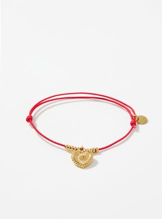 Simons Womens Golden heart cord bracelet