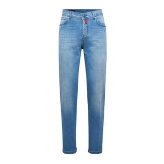 Kiton Jeans, Heren, Blauw, W32, Katoen, Slim Fit Five-Pocket Jeans