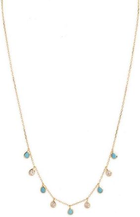 Argento Vivo Shaky Cubic Zirconia & Turquoise Necklace in Gold at Nordstrom