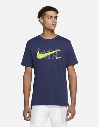 Nike Mens Nike Air Double Swoosh T-Shirt Navy - Size: 38