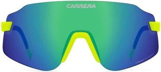 Carrera C Sport 99mm Shield Sunglasses in Matte Yellow/Green Multilaye at Nordstrom