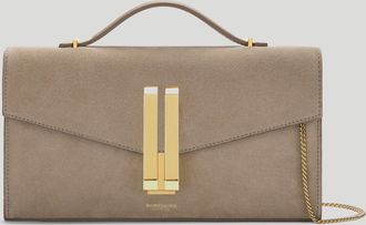 DeMellier The Vancouver Clutch in Light Taupe Suede Leather Clutch
