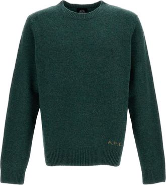 A.P.C. Green Edmond Crew Neck Sweater