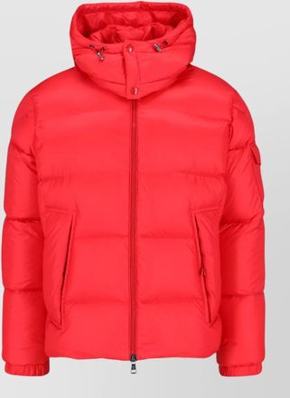 Moncler hooded quilted jacket side pockets cuffs