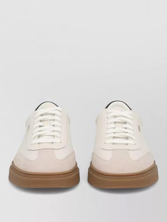 HUGO BOSS leather sneakers round toe contrasting sole