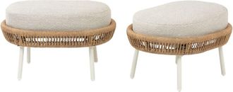 ED&Egrave;N JARD&Iacute; Pack 2 reposapi&eacute;s para exterior rat&aacute;n tipo cuerda blanco envejecido