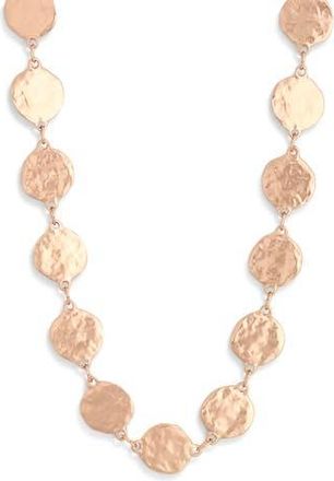 Karine Sultan Hammered Disc Long Necklace in Rose Gold at Nordstrom Rack