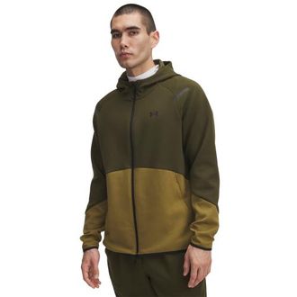 Under Armour Mens Unstoppable Fleece Full-Zip Hoodie - Expedition Green/Canteen Green/Black Size 3XL