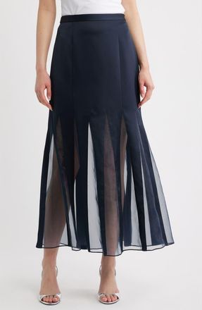 BOSS Layered Slip Skirt in Sky Captain at Nordstrom, Size 18