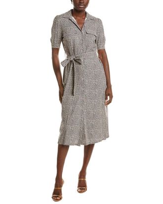 Nicole Miller Jade Linen-Blend Midi Dress