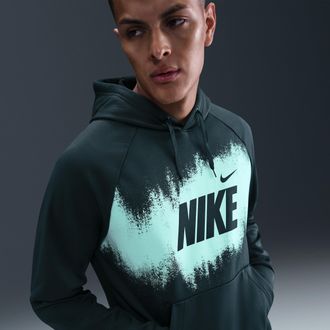 Nike Mens Therma-FIT Fleece Hoodie in Green | HV4062-390