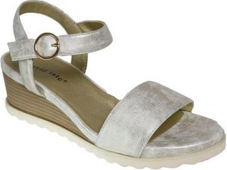 David Tate Knockout Ankle Strap Wedge Sandal in White at Nordstrom, Size 11