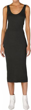Enza Costa Silk Rib Tank Midi Dress In Hunter