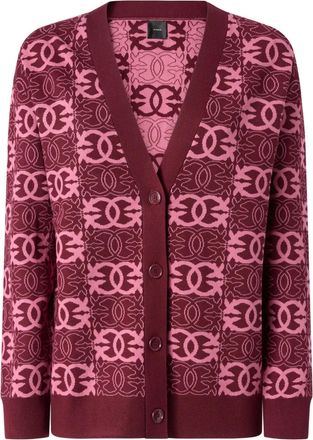 Pinko Cardigan con motivo Love Birds a intarsio - Rosso