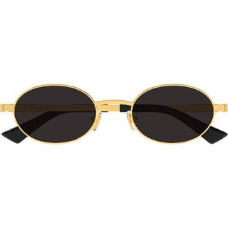 Bottega Veneta 52mm Oval Sunglasses in Gold/Grey Lens at Nordstrom