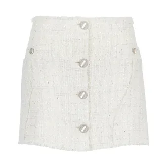 GCDS Gcds, Dames, Rokken, Wit, Maat: XL Tweed
