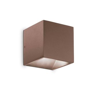 Netlighting Rubik Integrated LED Outdoor Up Down Wall Lamp Coffee 730Lm 4000K IP54 in Brown