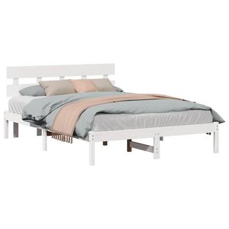 Berkfield Home Gorgeous Bed Frame with Headboard White 150x200 cm Solid Wood Pine