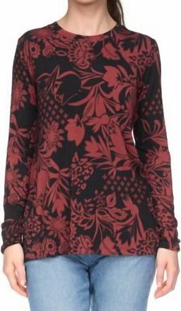 Johnny Was Anie Favorite Long Sleeve Crew Neck Tee In Lola Deep
