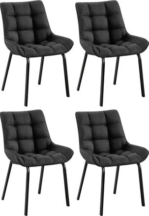Clp Clp - Set De 4 Sillas De Comedor Saranda Gris Titanio Negro