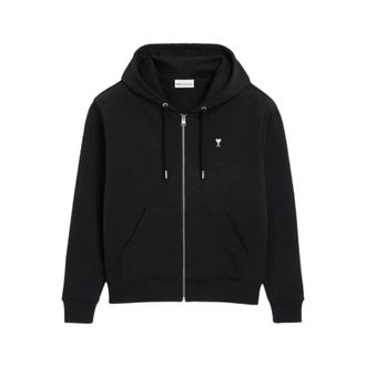 Ami Heren, Sweatshirts & Hoodies, Zwart, Maat: S Katoen