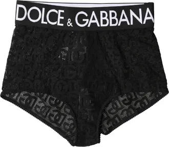 Dolce & Gabbana Black Logo Girdle High Waist Panty Womens Underwear