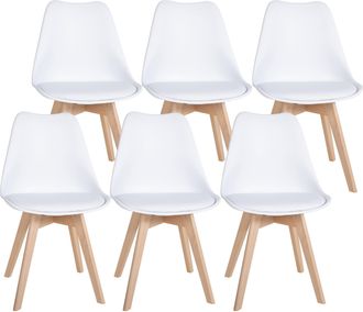 Clp Juego De 6 Sillas De Comedor Ramsey Blanco