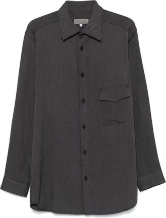 Yohji Yamamoto herringbone-pattern shirt - men - Rayon - 2 - Grey