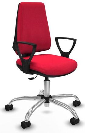 Piqueras y Crespo Piqueras Y Crespo - Elche Cp Bali Rojo Brazos Fijos Base Cromada Ruedas Nailon 65mm