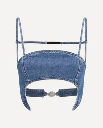 Marine Serre Top Moon in denim Woman 36