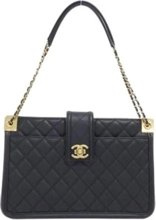 Chanel Pre-owned Vintage Schoudertas - Dames - Vintage Schoudertas - Zwart - ONE Size - Leer - Vintage
