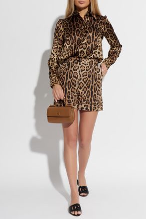 Dolce & Gabbana Animal Print Trousers, Womens, Brown