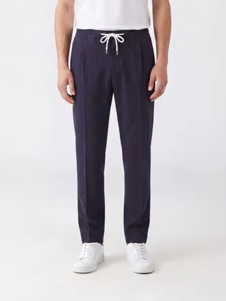 Pantaloni Torino Pantaloni jogging in lana slim fit con coulisse in vita