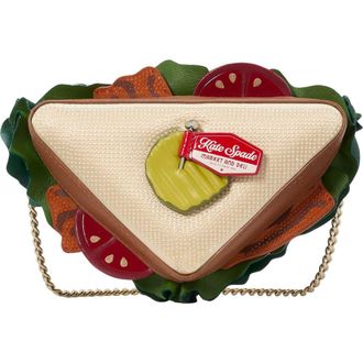 Kate Spade New York glamwich embellished leather crossbody bag in Beige Multi at Nordstrom