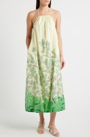 Ciebon Dani Floral Print Midi Dress in Cream Multi at Nordstrom, Size Medium