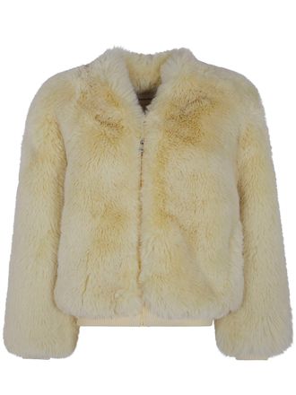 Frankie Shop Jacket Faux Fur Collarless Senna